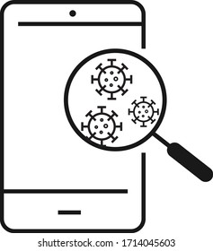 Virus attack phone icon vector 
