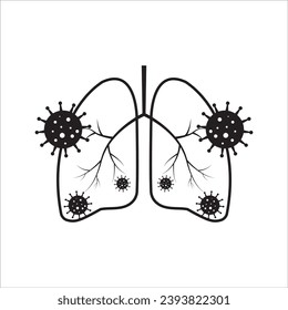Virus attacking human lungs vector illustration - Shutterstock ID 2393822301