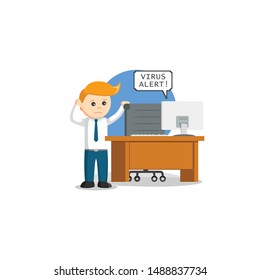 virus attacking information design illustration