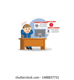 virus attacking information vector illustration