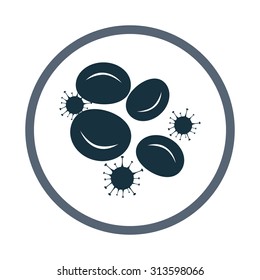 Virus Attacks The Blood Cell Icon 