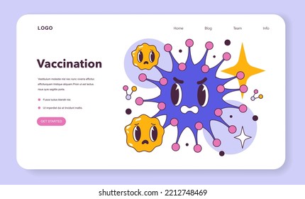 Virus Attcak Immunity Cells. Human Immunity Versus Pandemic Illness. Infection Spreading. Flat Vector Illustration