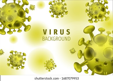 Virus background 3d vector illustration for web, information and commercial.