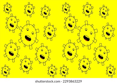 virus background isolate on yellow