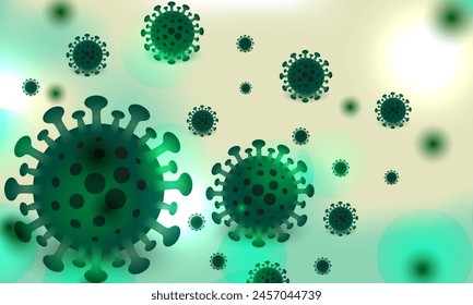Virushintergrund, Vektorgrafiken-Bakterienzellen. Mikrobiologisches Konzept Banner mit krankheitserregenden Virusbakterien Illustration