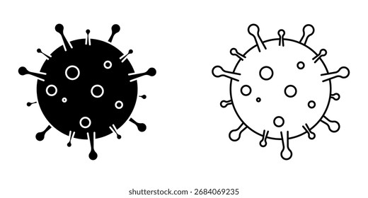 virus and bacteri icon set on white background