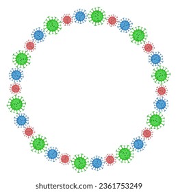 bacterias de virus dibujado en forma redonda