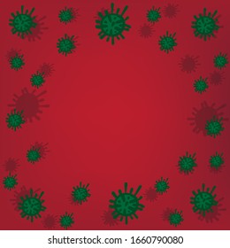 Antecedentes de virus o bacterias. Ilustración vectorial