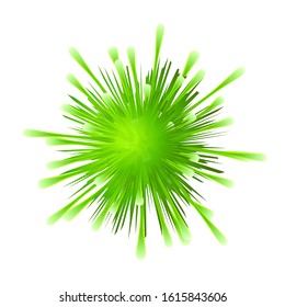 Virus Bacteria Cell Microbiology Sick Germ Vector. Green Microscope Bacteria In Spherical Shape With Antennas. Scientific Laboratory Bacterium Colored Concept Mockup Realistic 3d Illustration