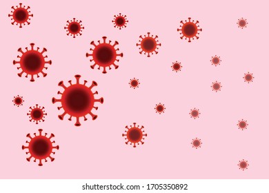Virus, Bakterienzelle auf rosafarbenem Hintergrund, einzeln