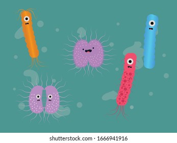 Virus Bacteria Corona Bundle Illustration Character
