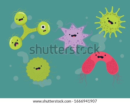 Virus Bacteria Corona Bundle Illustration Character