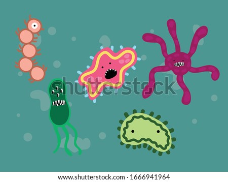 Virus Bacteria Corona Bundle Illustration Character