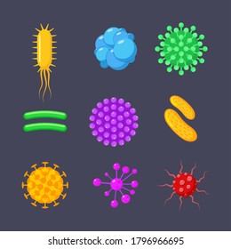 Virus bacteria corona infection immune icon. Virus logo icon bacteria vector