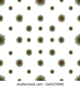 Virus, bacteria, coronavirus. Repeating vector pattern. Isolated colorless background. Flat style. Seamless medical ornament. Endless background. COVID-19. Idea for web design, packaging, wallpaper.