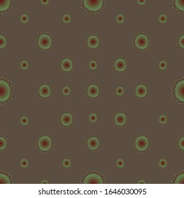 Virus, bacteria, coronavirus. Repeating vector pattern. Isolated light brown background. Flat style. Seamless medical ornament. Endless background. COVID-19. Idea for web design, packaging, wallpaper.