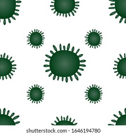 Virus, bacteria, coronavirus. Repeating vector pattern. Isolated colorless background. Flat style. Seamless medical ornament. Endless background. COVID-19. Idea for web design, packaging, wallpaper.