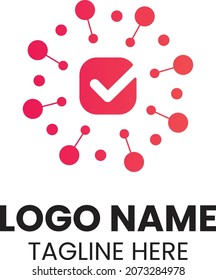 Plantilla de logotipo del icono de marca de verificación epidémica de virus