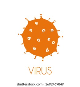 Virus or bacteria hand drawn doodle icon. Coronavirus symbol. Simple cartoon isolated illustration. Vector