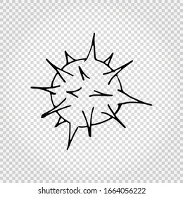 Virus and bacteria hand drawn icon. Simple black doodle illustration. Vector