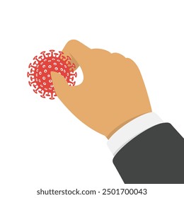 Virus or bacteria in hand. Microbe in mans hands. Medicine, health or healthcare concept. 