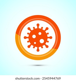 Vírus, ilustração de design de ícone de bactérias. Sinal de bactérias micróbias. Design do Botão Cor Laranja