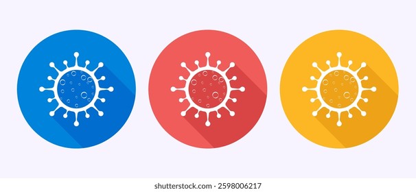 Virus, bacteria icon design illustration. Microbe bacteria sign. Virus icon in shadow button design