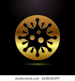 Virus, bacteria icon design illustration. Microbe bacteria sign symbol in gold color style