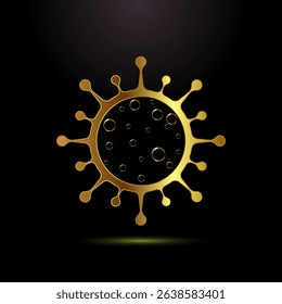 Virus, bacteria icon design illustration. Microbe bacteria sign symbol in gold color style