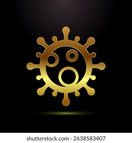 Virus, bacteria icon design illustration. Microbe bacteria sign symbol in gold color style
