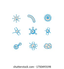 icono virus y bacterias diseño de logotipo vectorial plano ilustración de moda símbolo de señalización gráfico simple
