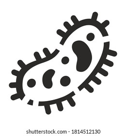 Virus bacteria icon. Image of bacteria. Isolated contour black drawing. For social networks, print.