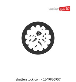 Vector de diseño de logotipos de virus y bacterias