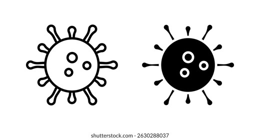 virus y bacterias Icon set. Símbolo aislado fondo blanco. Ilustración vectorial. color editable.