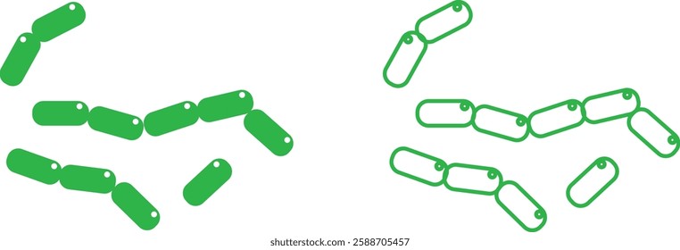 Virus and bacteria icon set. Vector collection isolated poster for healthcare education. Pathogenic bacteria viruses and microbes. Disease-causing Colorful bacterium type microorganism infection.