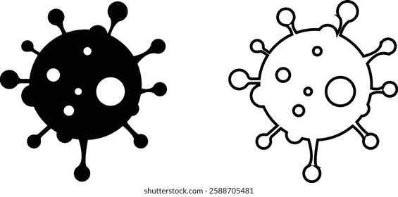 Virus and bacteria icon set. Vector collection isolated poster for healthcare education. Pathogenic bacteria viruses and microbes. Disease-causing Colorful bacterium type microorganism infection.