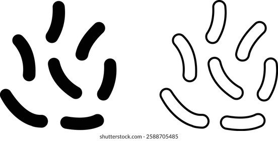 Virus and bacteria icon set. Vector collection isolated poster for healthcare education. Pathogenic bacteria viruses and microbes. Disease-causing Colorful bacterium type microorganism infection.