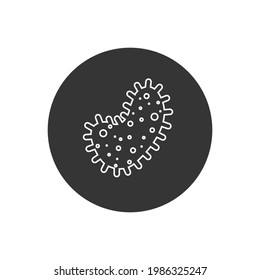 Virus bacteria line icon on white. Vector