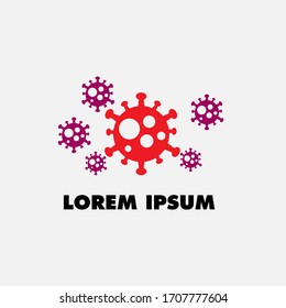 virus and bacteria logo icon for health company