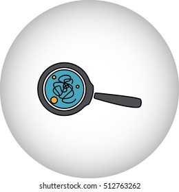 Virus bacteria Magnifying glass flat sign symbol icon on background
