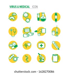  virus  bacteria and medical icons. vector illustration