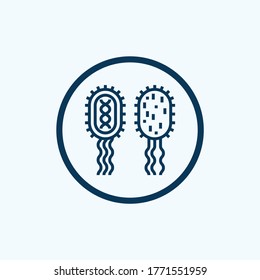 Virus, bacteria, microbe icon. Vector Bacteria sign in flat style. Microbe bacteria icon. Microbe bacteria vector web icon. EPS 10
