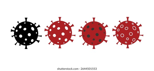 Virus, bacteria, microbe icon. Vector Bacteria sign in flat style. Microbe bacteria icon.