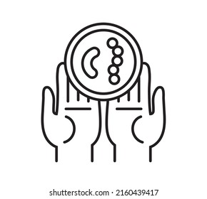Virus, bacteria on hands icon vector. Dirty and clean hands. Hygiene body, infection control against colds, flu, corona-virus. Bacteria on skin is shown.