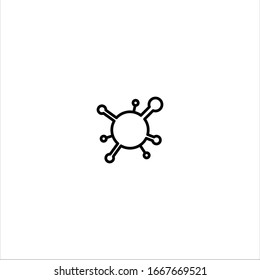 Virus, bacteria outline icon illustration- Vector