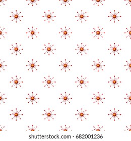 Virus or bacteria pattern seamless repeat in cartoon style vector illustration