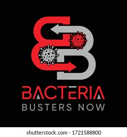 Virus Bacteria Protect Initial B B letter With Corona Modern icon vector logo design template