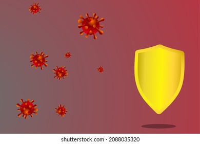 Virus bacteria shield protection illustration background vector