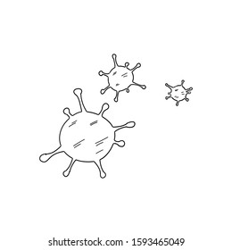 Virus and bacteria - sketch vector