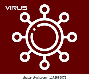 VIRUS BACTERIA SYMBOL VECTOR ICON